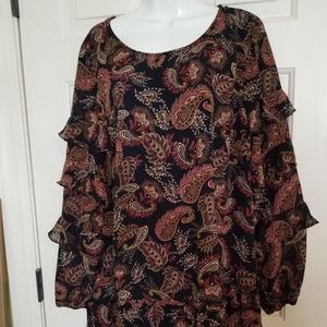 Floral Shirt with Ruffle Sleeves